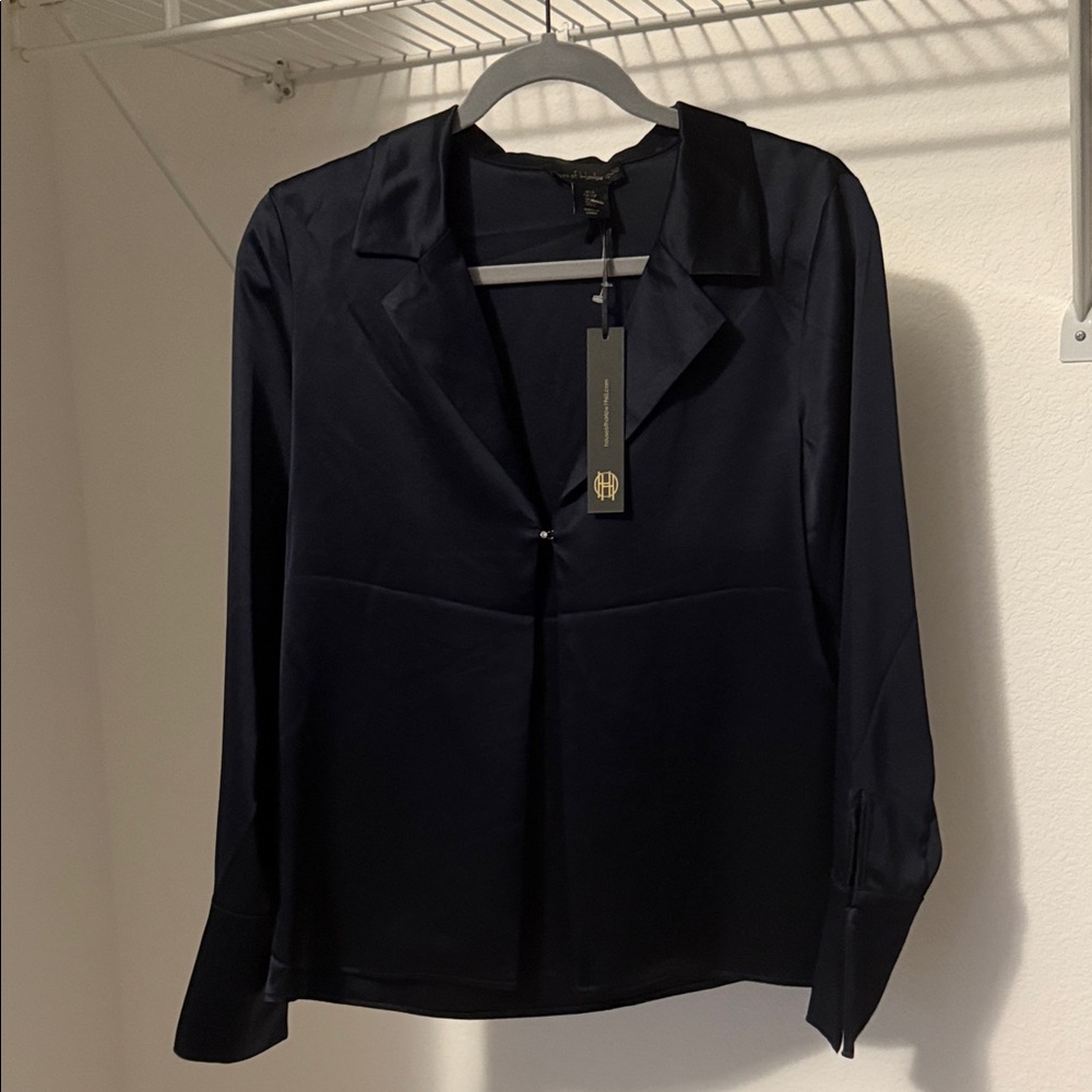 House of Harlow navy blue long sleeve top size small